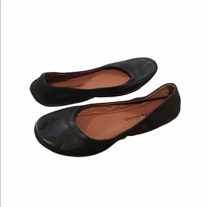Lucky Brand Black Leather Casual Flats Size 8M